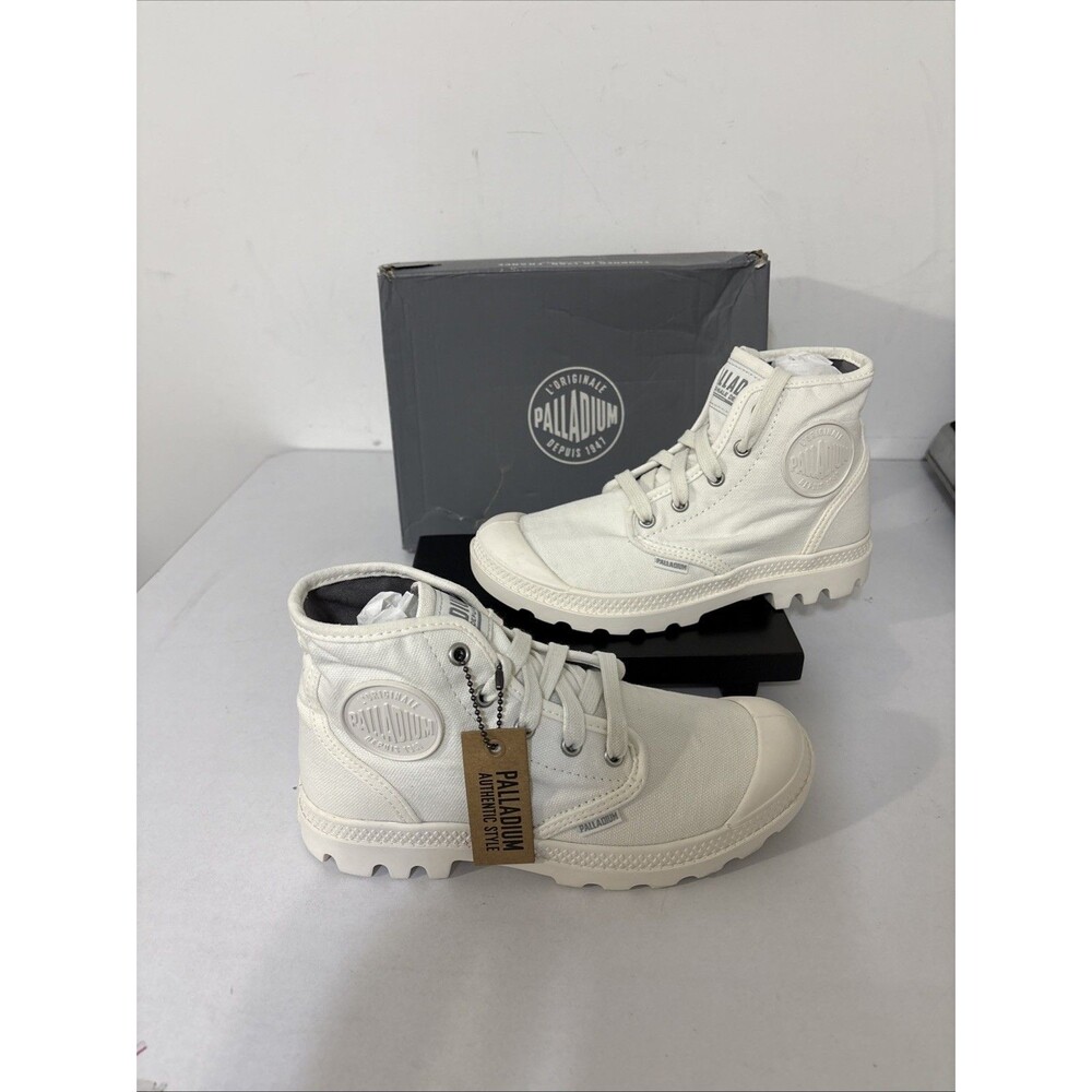 Palladium Pallabrouse Combat Boots White Size 6 Pampa Hi Star White New In Box